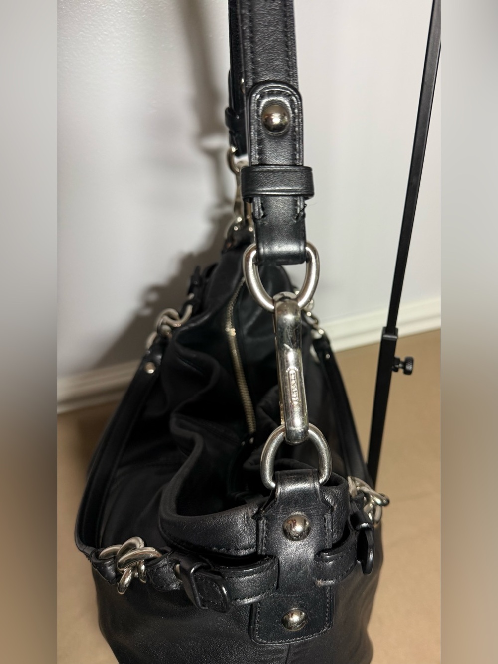 Authentic Coach Brooke Hobo Bag - Black Pebbled Leather #14821 - Picture 6 of 13